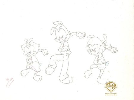 Animaniacs Original Production Drawing: Yakko, Wakko, and Dot Sale