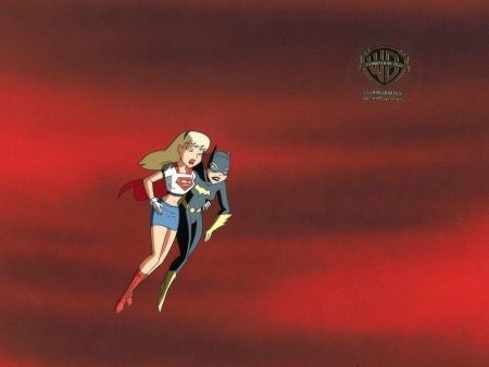 The New Batman Adventures Original Production Cel: Batgirl and Supergirl For Discount