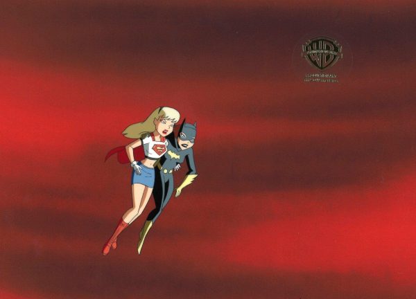 The New Batman Adventures Original Production Cel: Batgirl and Supergirl For Discount