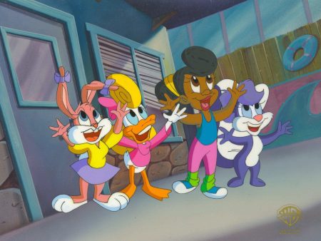 Tiny Toons Original Production Cel: Babs Bunny, Shirley the Loon, and Fifi La Fume Hot on Sale