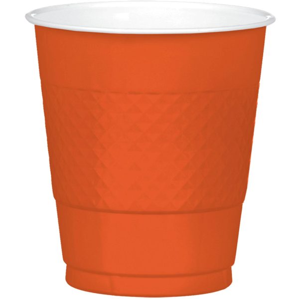 Orange Plastic Cup 12oz, 20pcs Supply