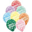 Happy Birthday Assorted Latex Balloons 12in, 100pcs on Sale