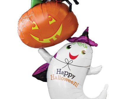 Ghost and Pumpkin Giant Multi-Balloon 71x137cm Sale