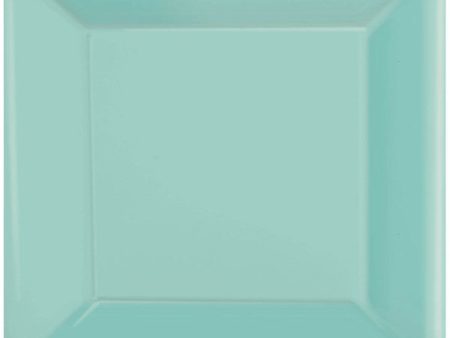 Robins Egg Blue Square Paper Plates 10in, 20pcs Fashion