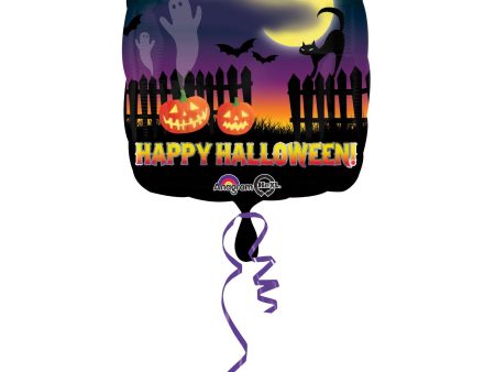 Haunted Halloween Scene Foil Balloon 18in Online now