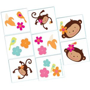 Monkey Love Tattoo Favors 8 Sheets For Discount