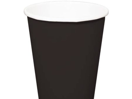 Jet Black Paper Cups 9oz, 8pcs Sale