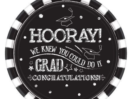 Hooray Grad Paper Plates 10.50in, 18pcs Online now