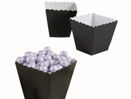 Black Scalloped Favor Boxes 100pcs For Sale