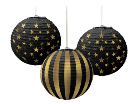 Glitz & Glam Hot-Stamped Paper Lanterns 3pcs Online