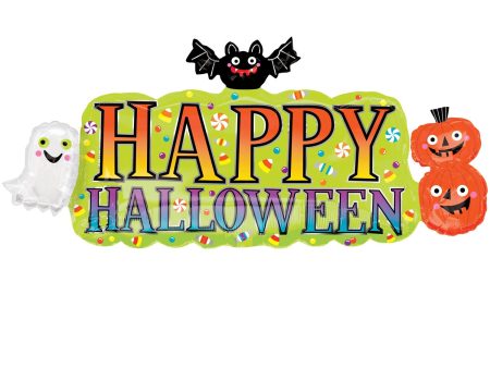 Happy Halloween Banner SuperShape Balloon 91x40cm Fashion