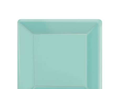 Robins Egg Blue Square Paper Plates 7in, 20pcs Online now