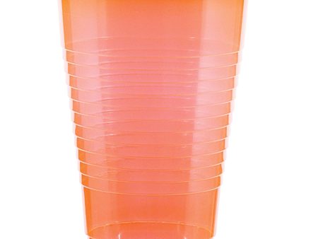 Orange Neon Plastic Cups 16oz, 50pcs Cheap