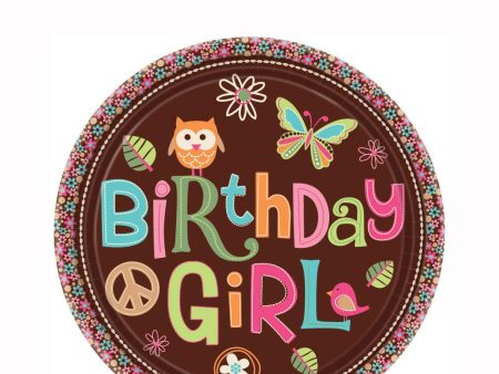 Hippie Chick Birthday Girl Plate 7in, 8pcs For Sale